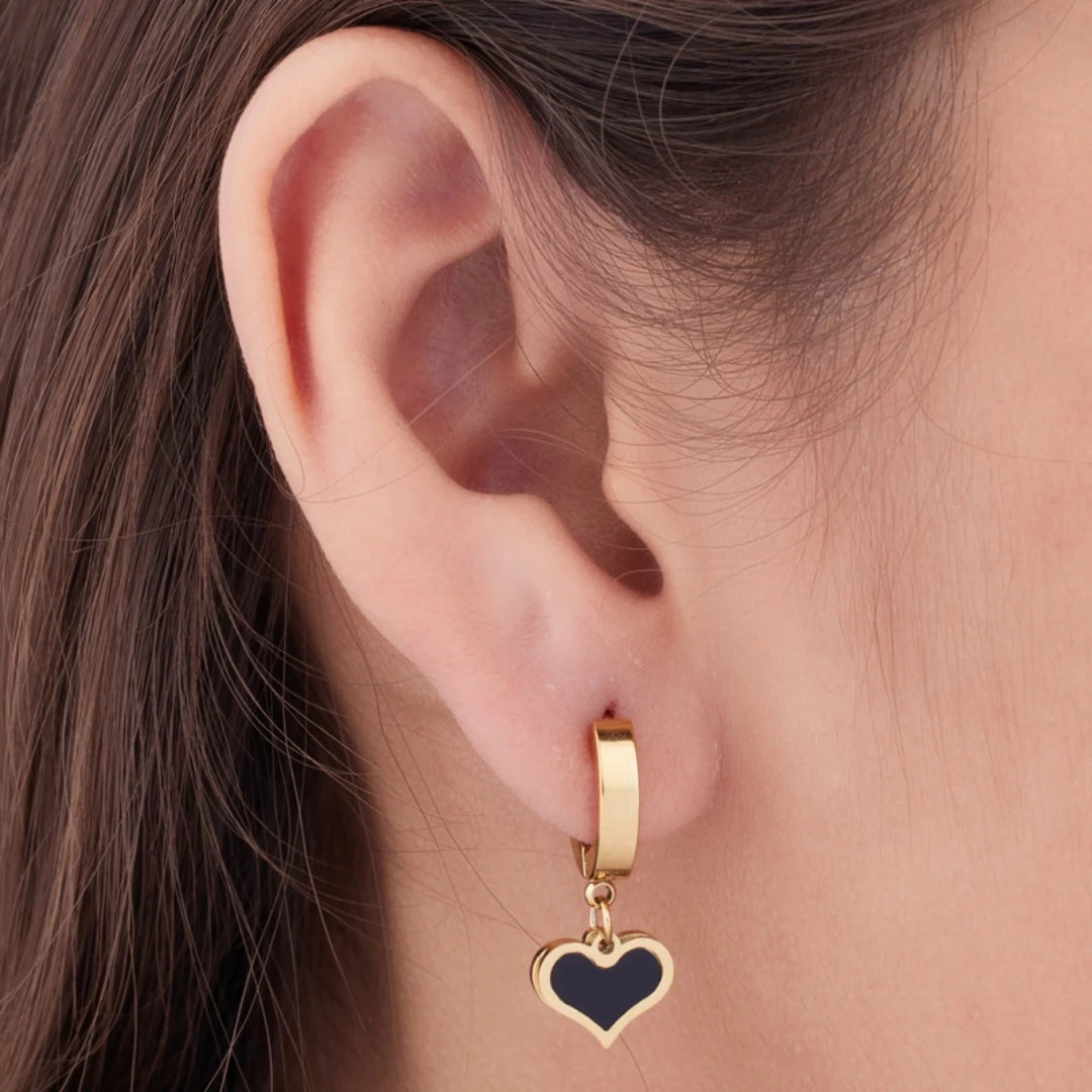 Romeo Heart Hoops - 18k Gold Plated Earrings