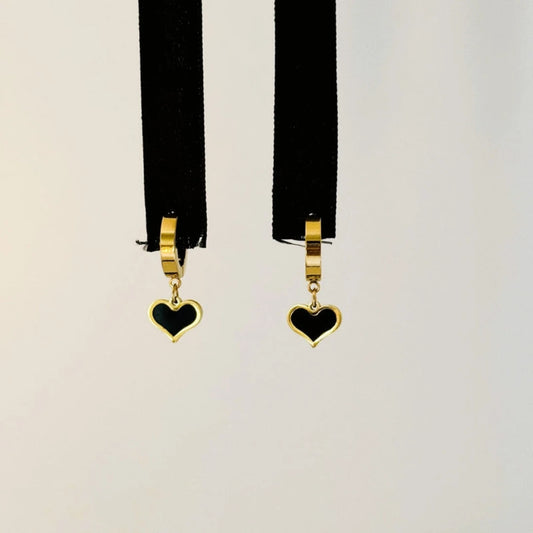 Romeo Heart Hoops - 18k Gold Plated Earrings
