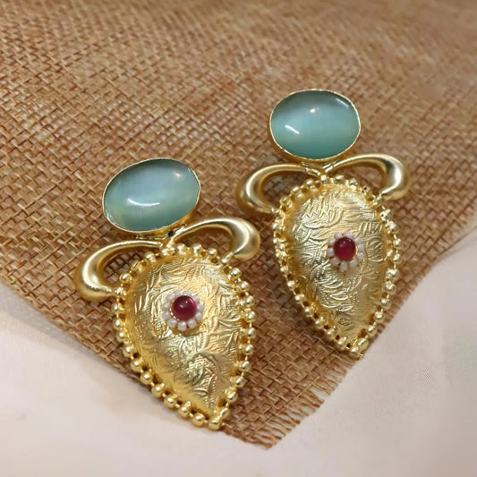 Sea Green Matki Earrings