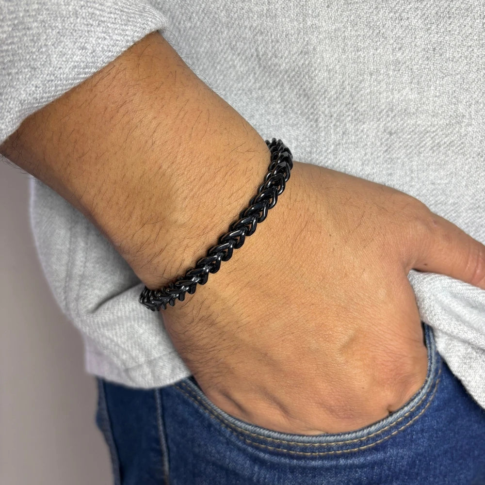 Shadow Weave Bracelet for Men - Anti-Tarnish Black Stainless Steel Bracelet