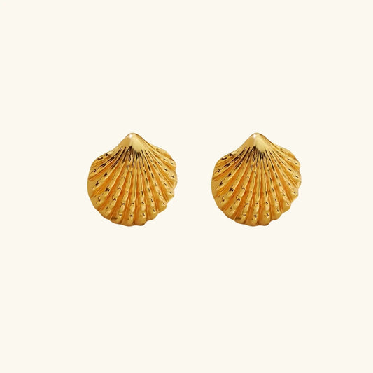 Shell Earrings - 18k Gold Plated Anti Tarnish