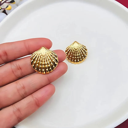 Shell Earrings - 18k Gold Plated Anti Tarnish