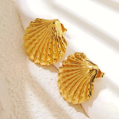 Shell Earrings - 18k Gold Plated Anti Tarnish
