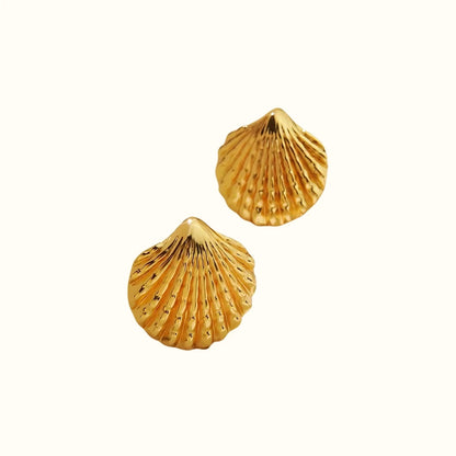 Shell Earrings - 18k Gold Plated Anti Tarnish