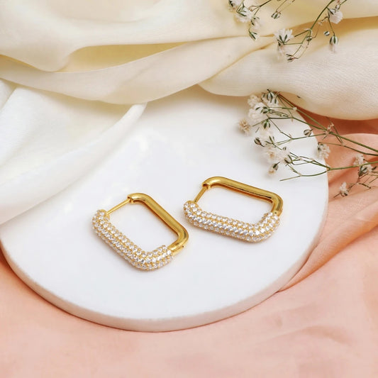 Sweetpea Zircon 18k Gold Plated Earrings