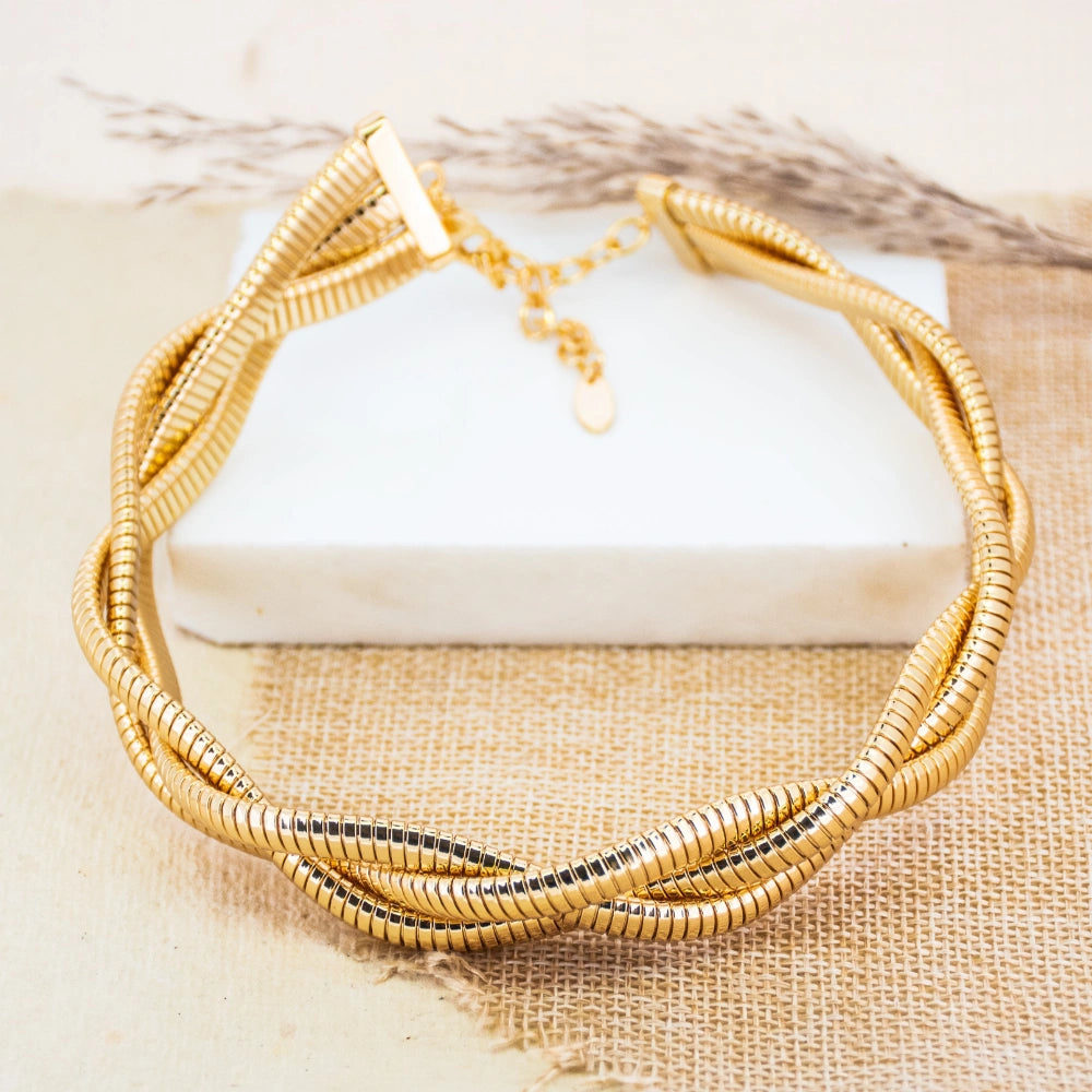 Triple Layer Braided Anti Tarnish Choker