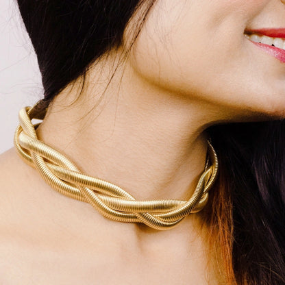 Triple Layer Braided Anti Tarnish Choker