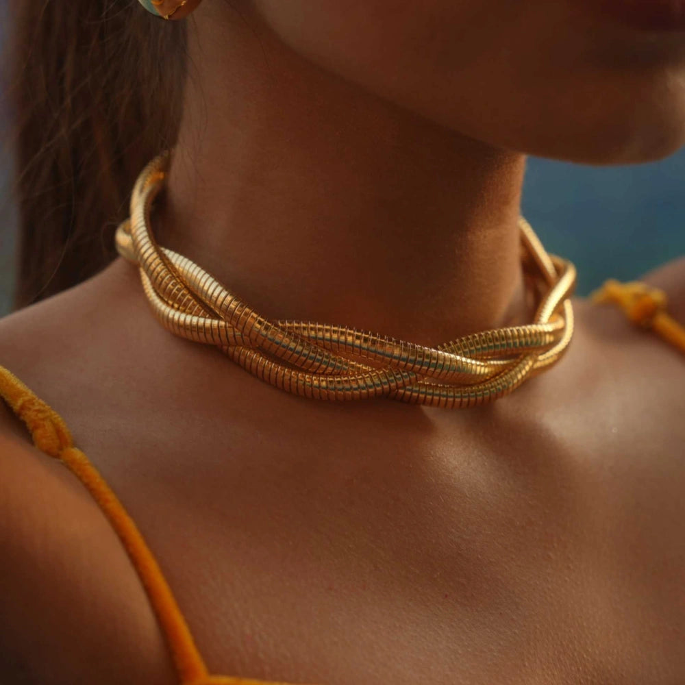 Triple Layer Braided Anti Tarnish Choker