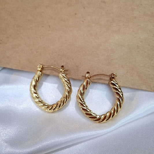 Twisted Hoop Earrings – 18K Gold Plated