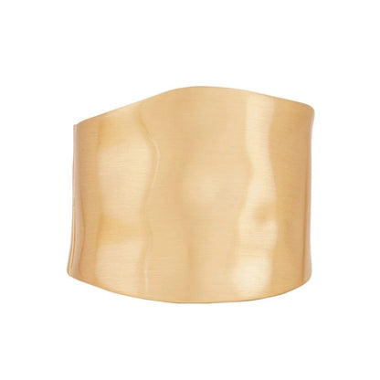 Wave Cuff Gold Bracelet - 18K Gold Plated
