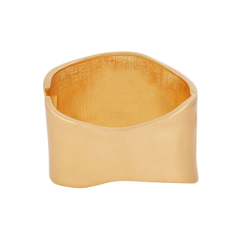 Wave Cuff Gold Bracelet - 18K Gold Plated