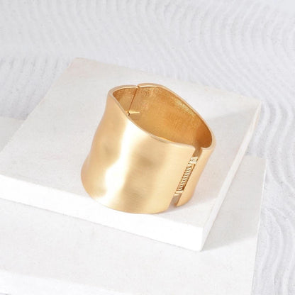 Wave Cuff Gold Bracelet - 18K Gold Plated