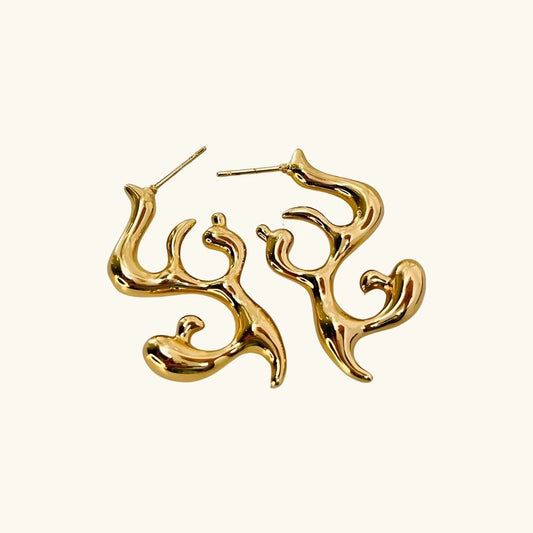 Wiggle Earrings - 18 Gold Plated Earrings