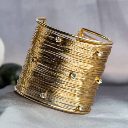 Chunky Gold Wire Stack Cuff