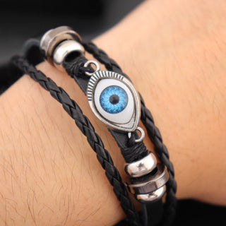 Evil Eye Leather Men Wrist Band