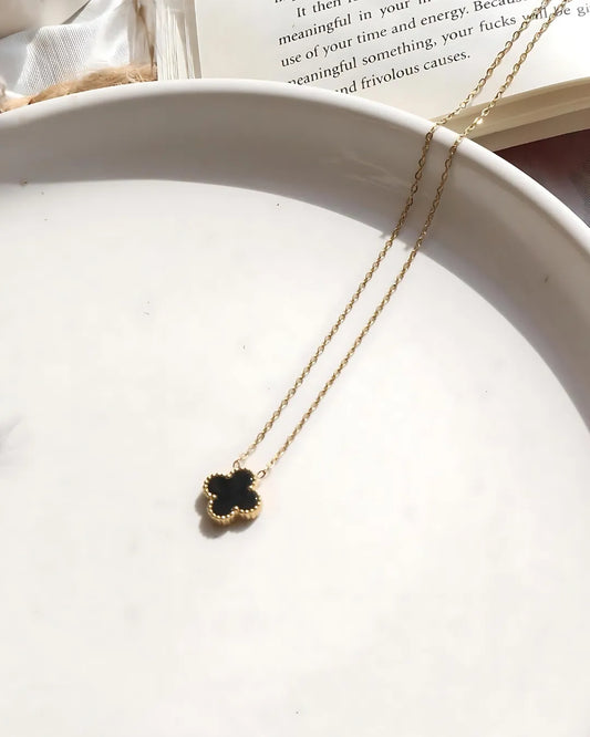 Black Flower Necklace Chain