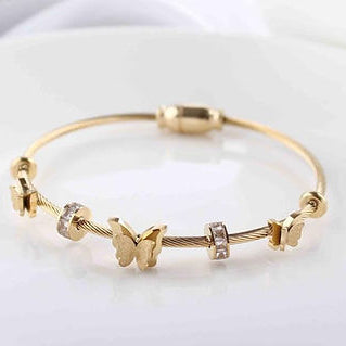 Classic Golden Butterfly Bracelet with Magnetic Lock