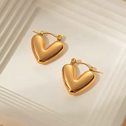 Little Chunky Anti Tarnish Heart Earrings