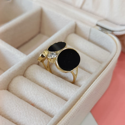 Anti Tarnish Black Adjustable Ring