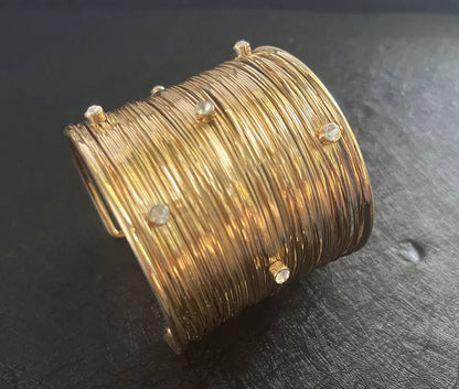 Chunky Gold Wire Stack Cuff