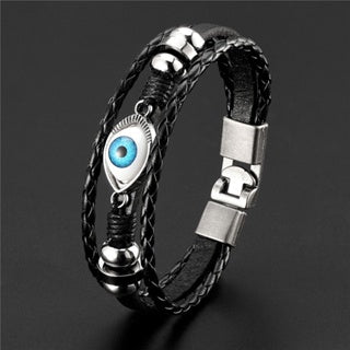 Evil Eye Leather Men Wrist Band