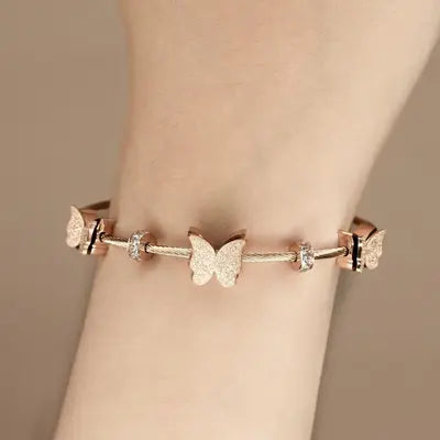 Classic Golden Butterfly Bracelet with Magnetic Lock